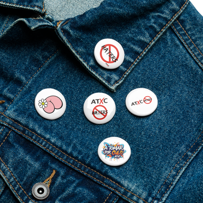 Set de chapas STOP HATERS, A TOMAR POR CULO, NACER CON UNA FLOR EN EL CULO